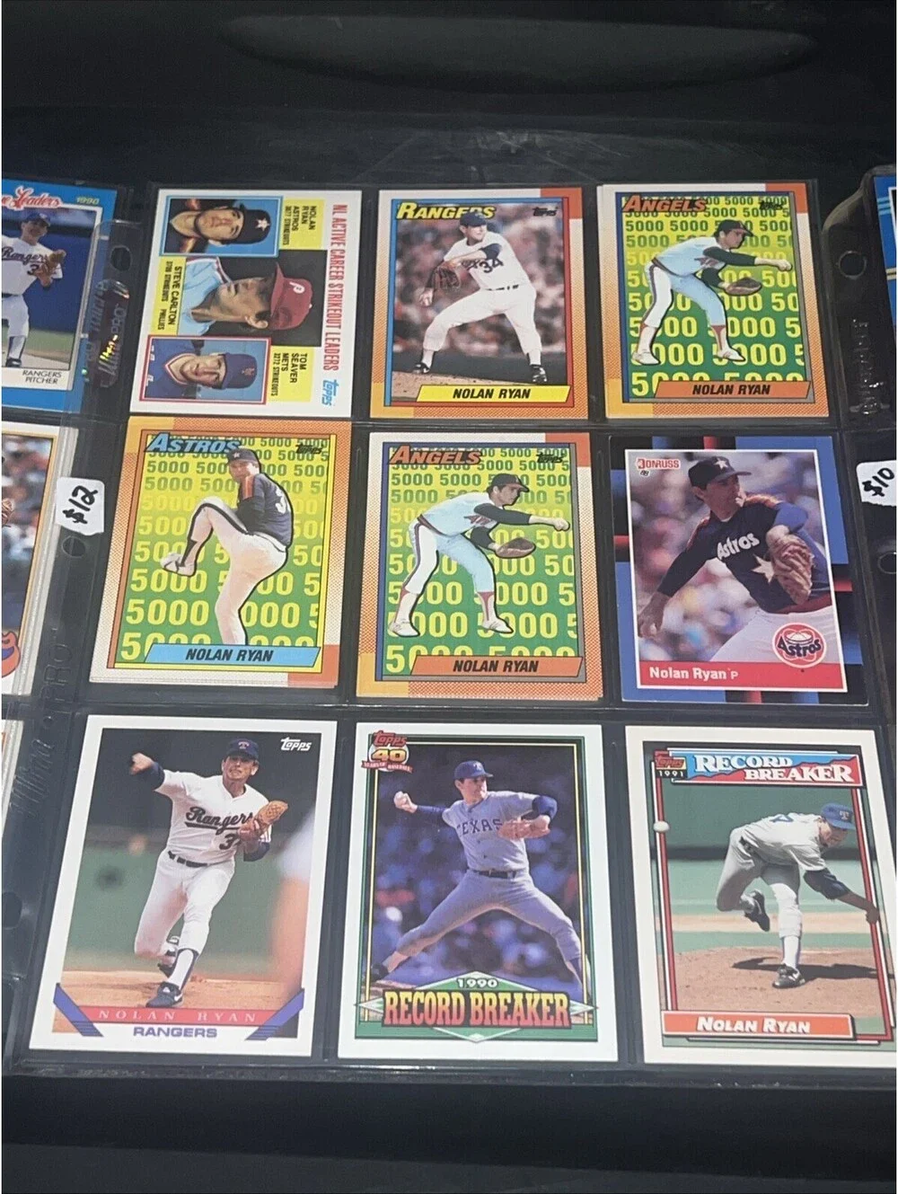 Lot Of 32 Nolan Ryan Baseball Cards Astros Rangers